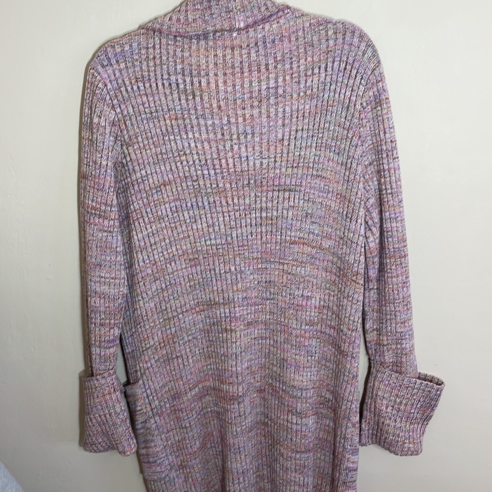Free People Size L Under The Boardwalk Maxi Cardigan Sweater Ribbed knit - Picture 8 of 10